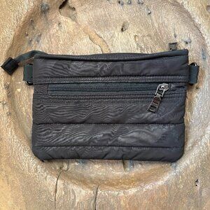 Think Royln black camo puffy bum bag crossbody purse 9 x 6 inches NO STRAP